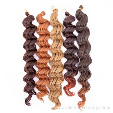 Synthetic Hair Bulk Deep Wave Crochet Hair Extension